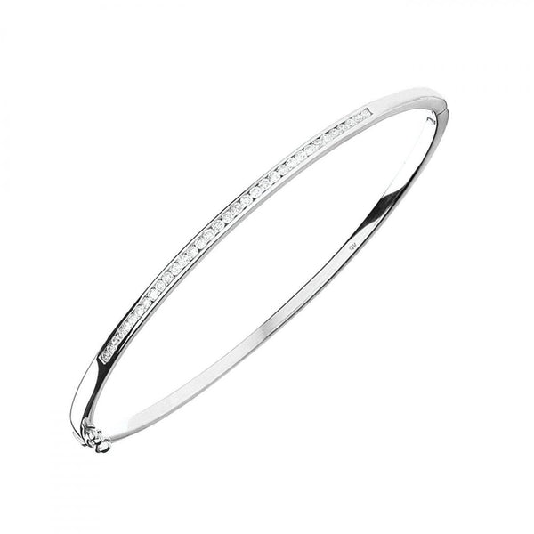 9ct white gold 0.50ct round brilliant cut diamond bangle