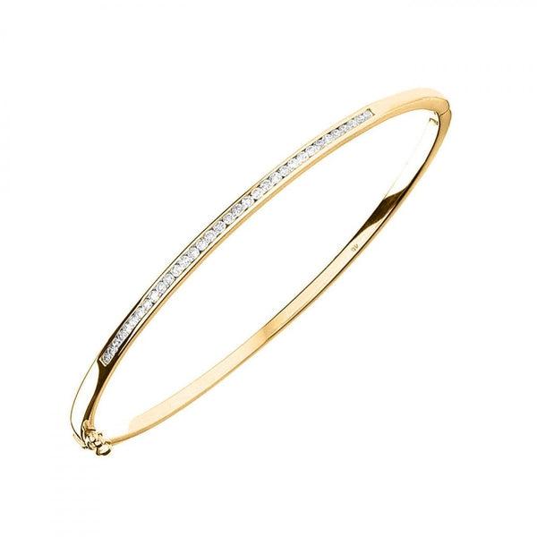 9ct yellow gold 0.50ct round brilliant cut diamond bangle