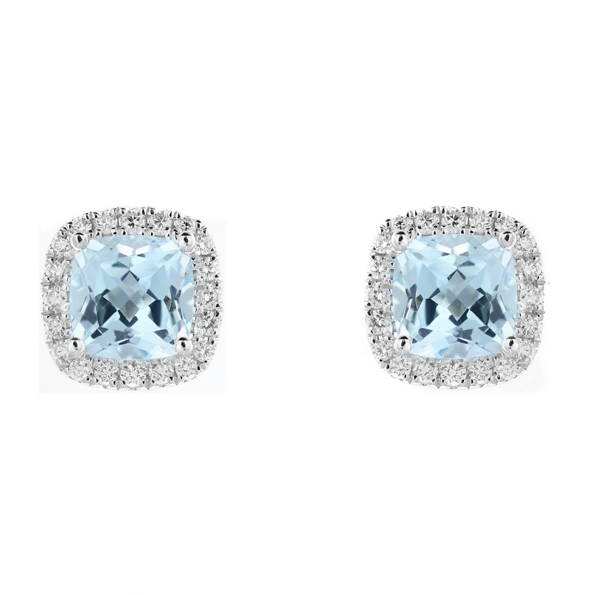 18ct white gold 5.44ct sky blue topaz & 0.55ct diamond earrings
