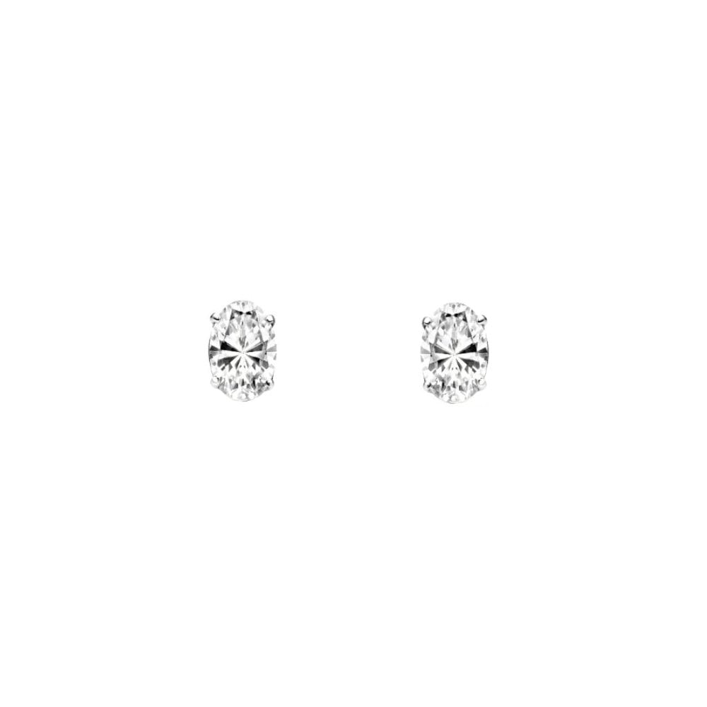 Platinum 0.51ct F Vs1 Gia Oval Diamond Stud Earrings