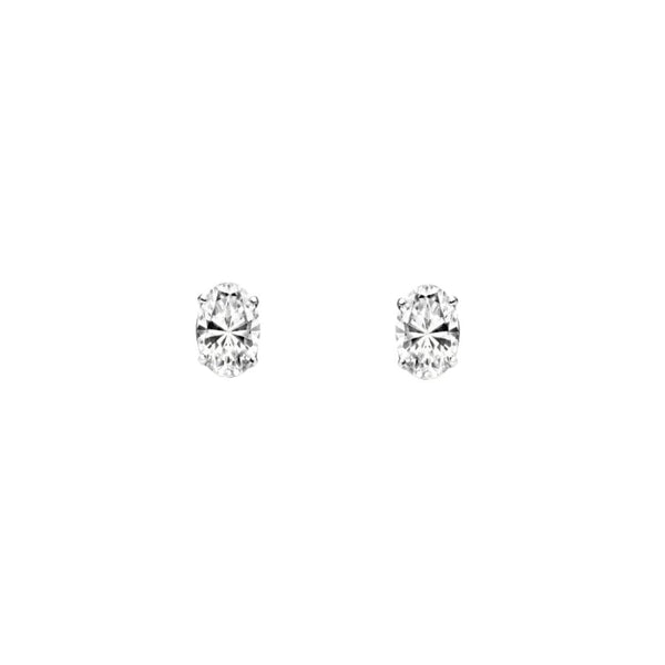 Platinum 0.51ct F Vs1 Gia Oval Diamond Stud Earrings