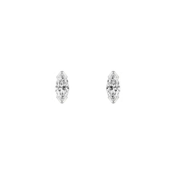 18ct white gold 0.50ct marquise cut diamond stud earrings