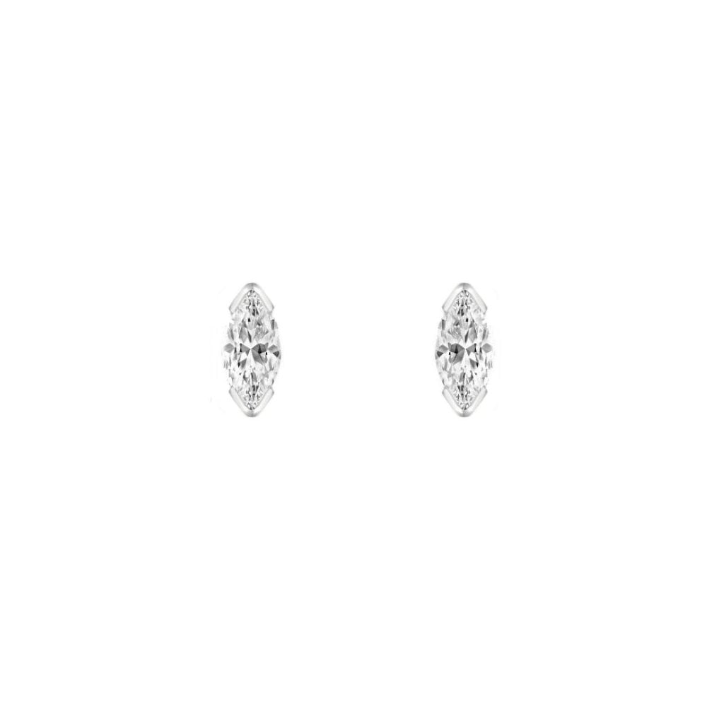 Platinum 0.70ct marquise cut diamond stud earrings