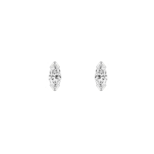 Platinum 0.70ct marquise cut diamond stud earrings