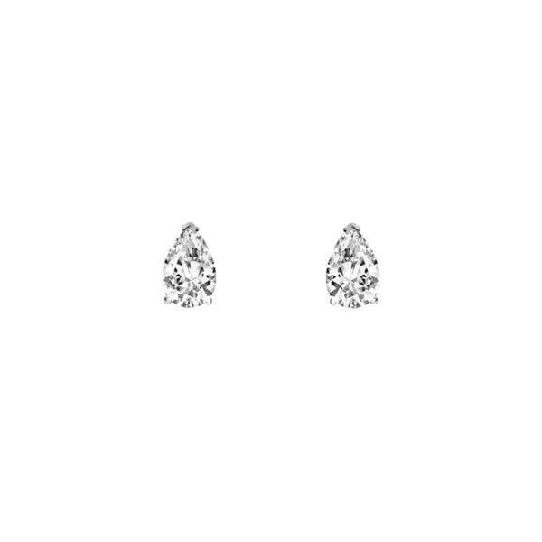 Platinum 0.50ct pear cut diamond stud earrings