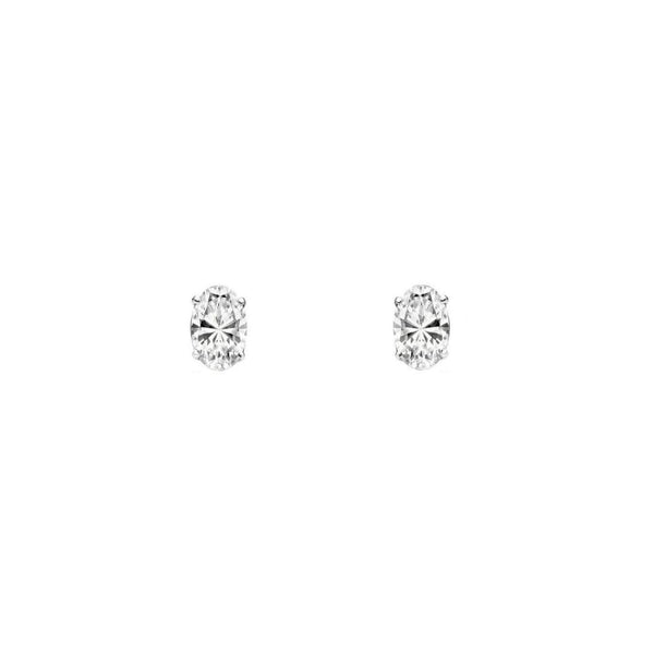 Platinum 0.33ct oval diamond stud earrings