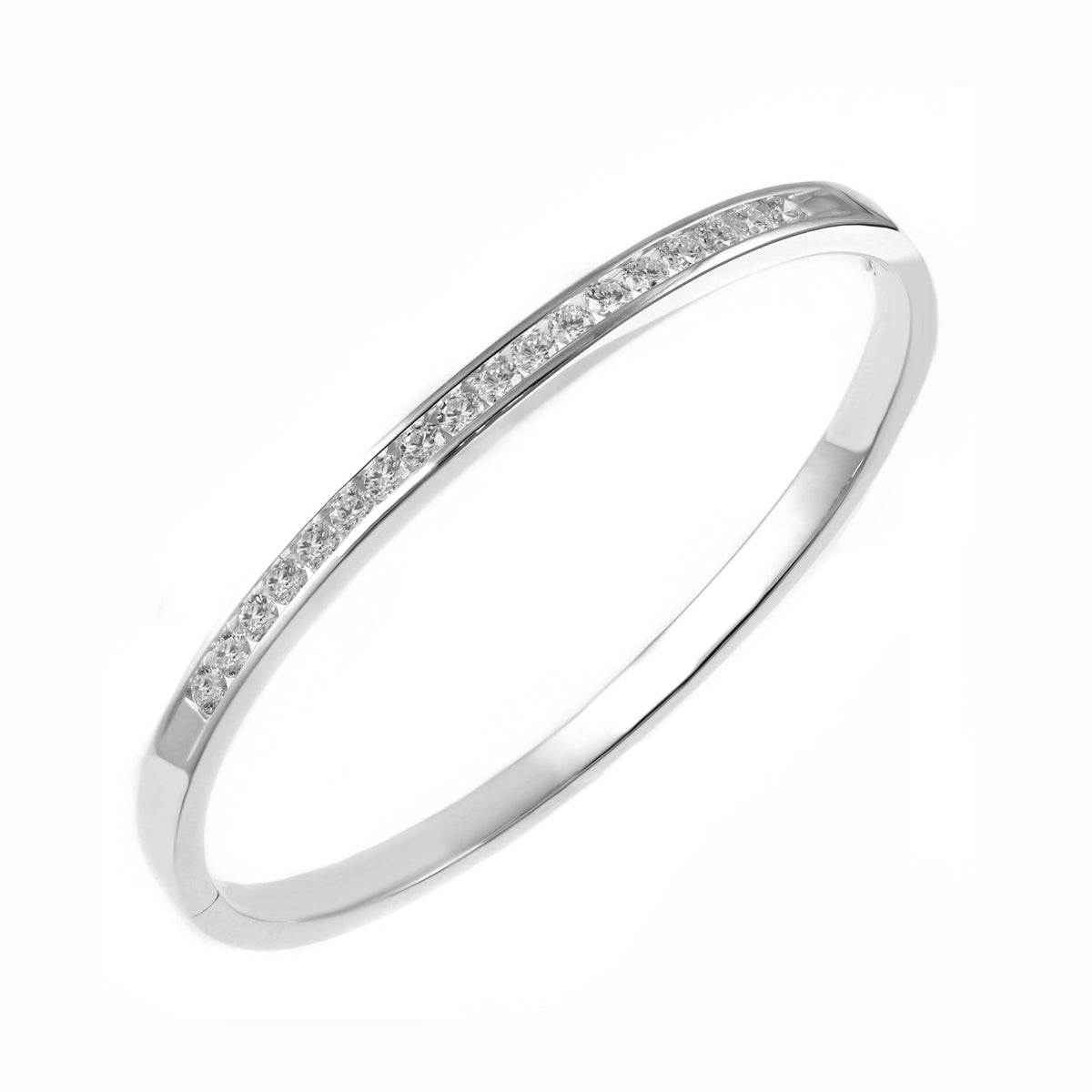 18ct white gold 1.62ct round brilliant cut diamond bangle