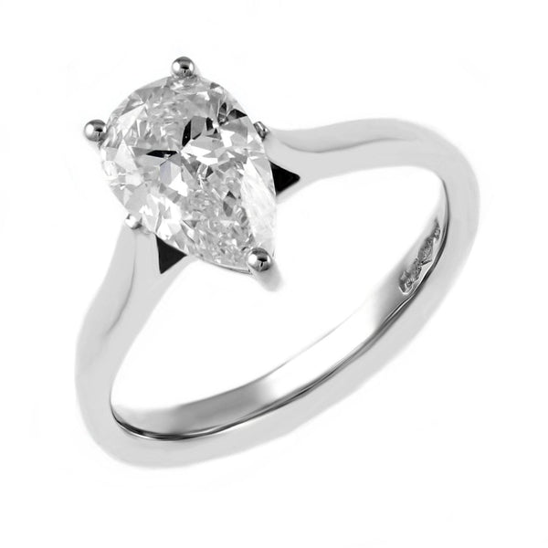 Platinum 1.51ct E SI1 EGL pear cut dimaond ring