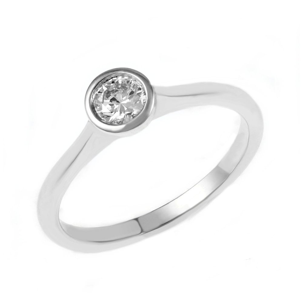 Platinum 0.40ct round brilliant cut diamond ring