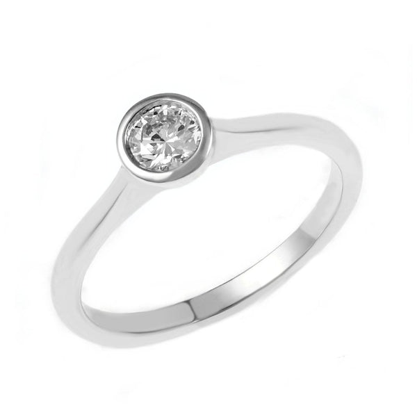 Platinum 0.40ct round brilliant cut diamond ring