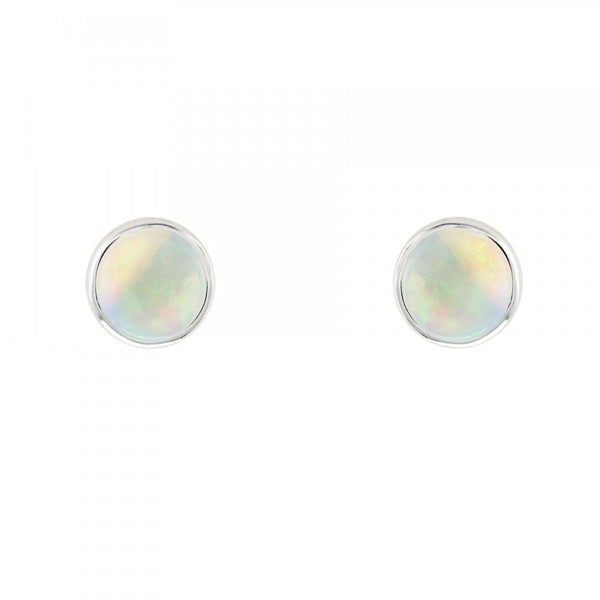 Platinum 5mm x 5mm opal stud earrings