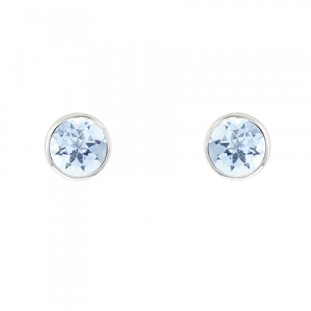 18ct white gold 5mm x 5mm aquamarine stud earrings