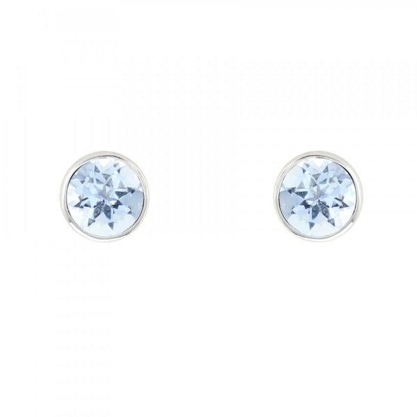 18ct white gold 5mm x 5mm aquamarine stud earrings