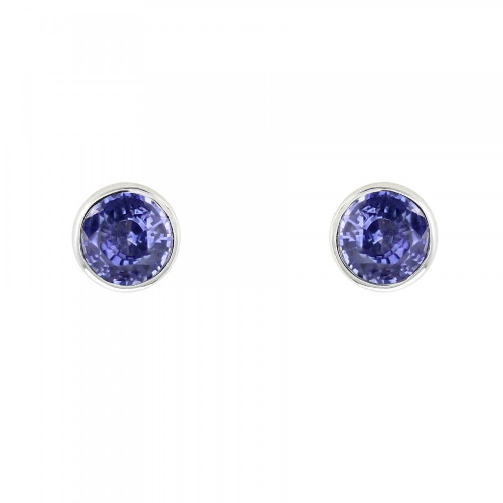 Platinum 5mm x 5mm sapphire stud earrings
