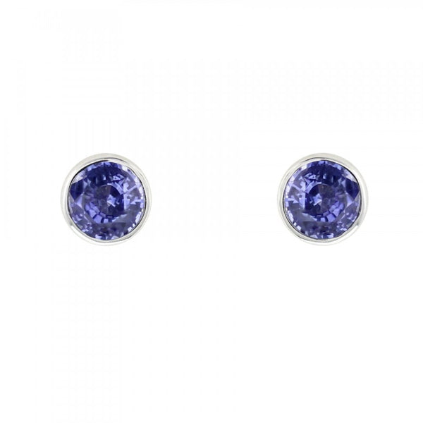 Platinum 5mm x 5mm sapphire stud earrings