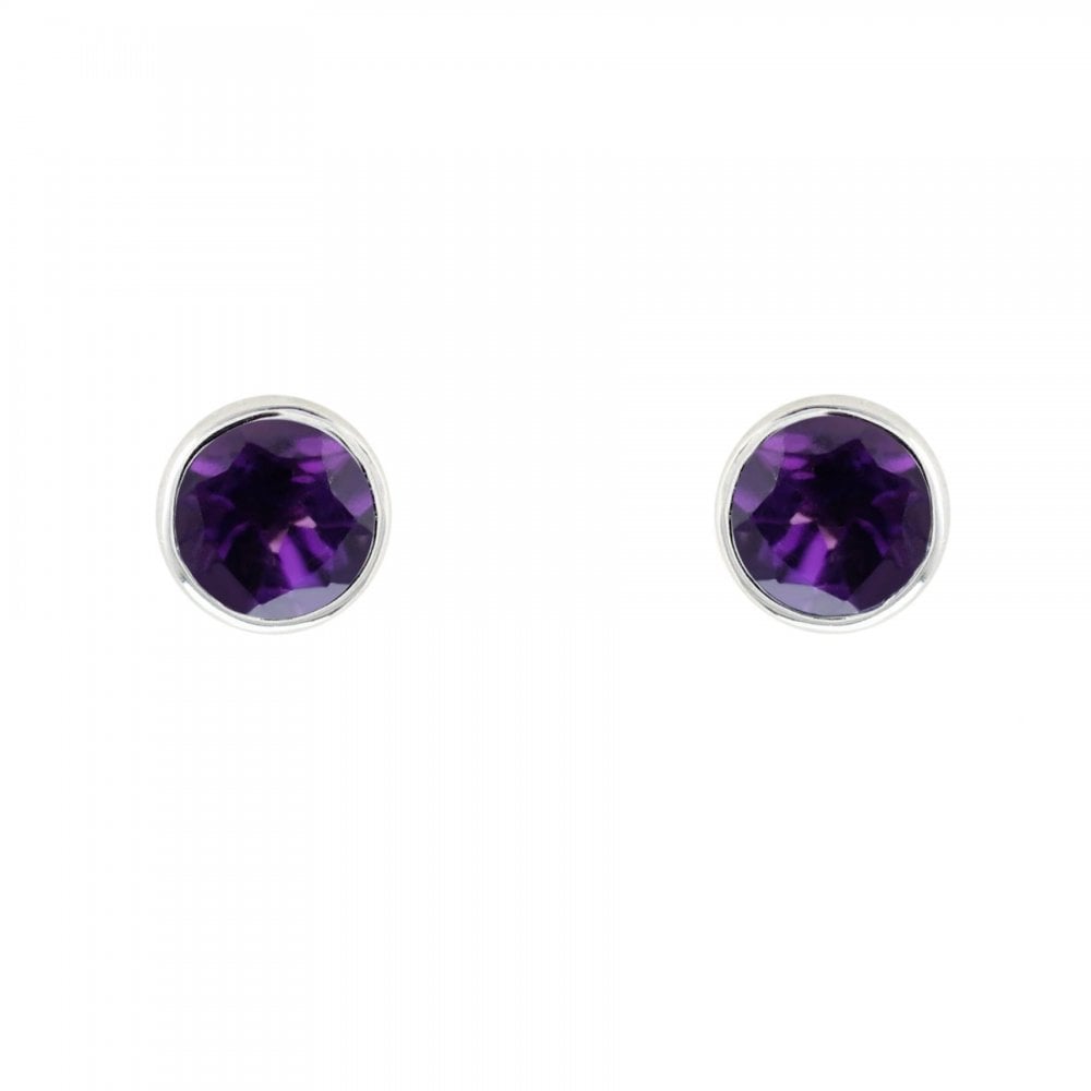 18ct white gold 5mm x 5mm amethyst stud earrings