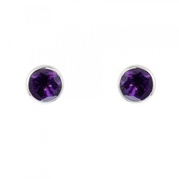 18ct white gold 5mm x 5mm amethyst stud earrings