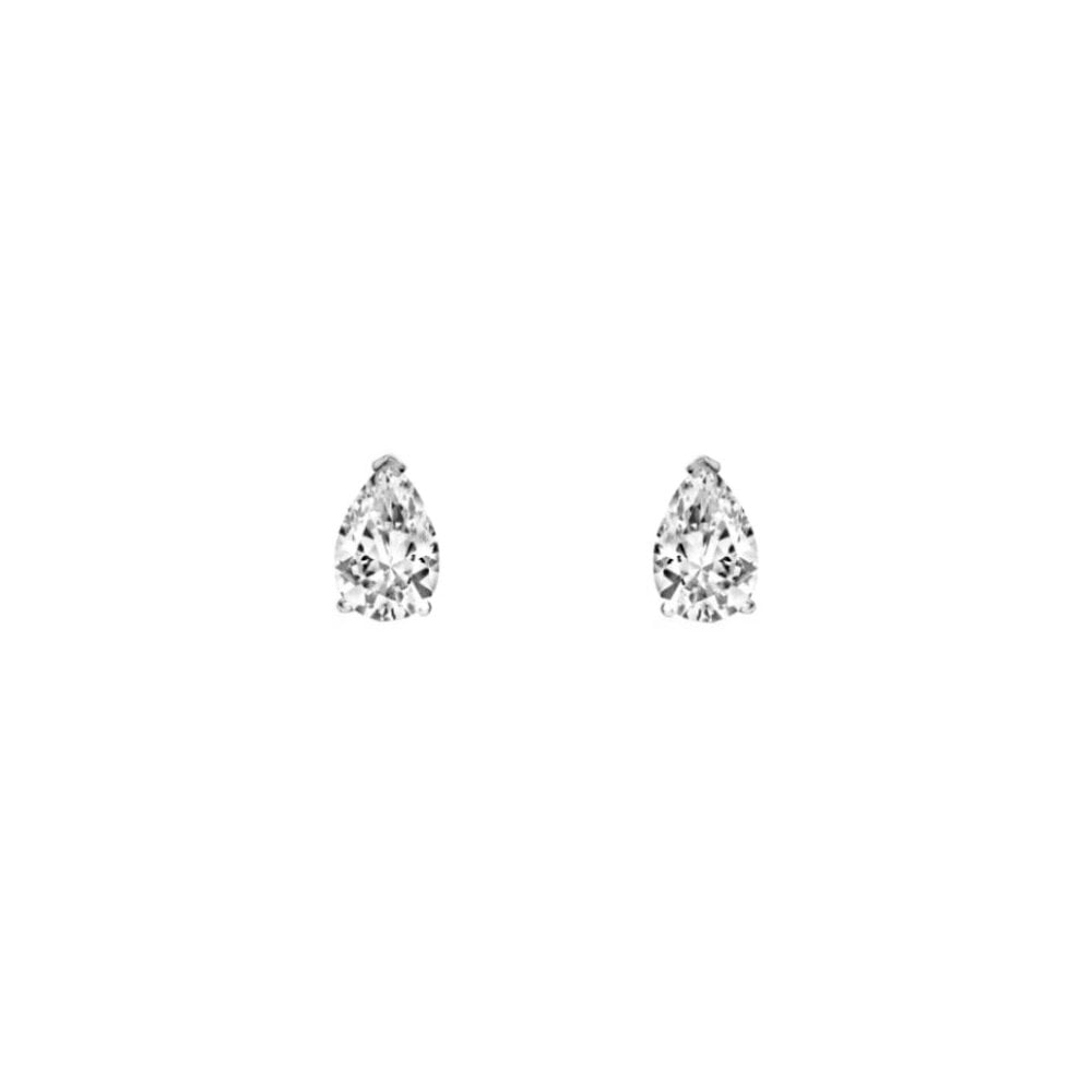 Platinum 0.33ct pear cut diamond stud earrings