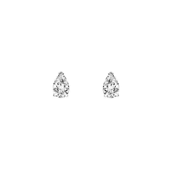 Platinum 0.33ct pear cut diamond stud earrings