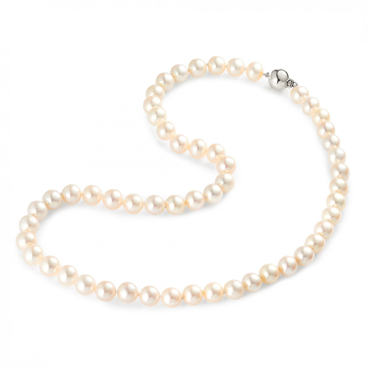 18ct white gold 20" 6.5mm x 7.0mm AAA Akoya pearl necklace