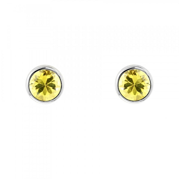 18ct white gold 5mm x 5mm yellow sapphire stud earrings