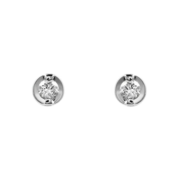 18ct white gold 0.50ct round brilliant cut diamond stud earrings