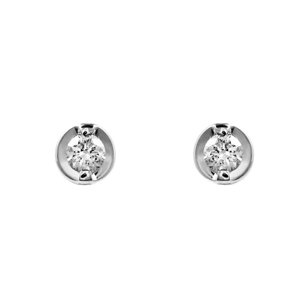 18ct white gold 0.75ct round brilliant diamond stud earrings