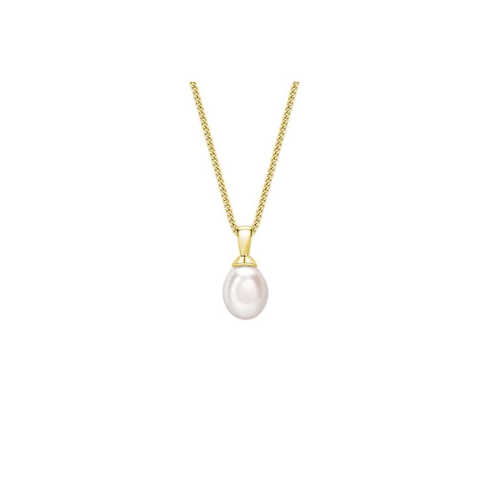 18ct yellow gold 10mm x 8mm freshwater pearl pendant