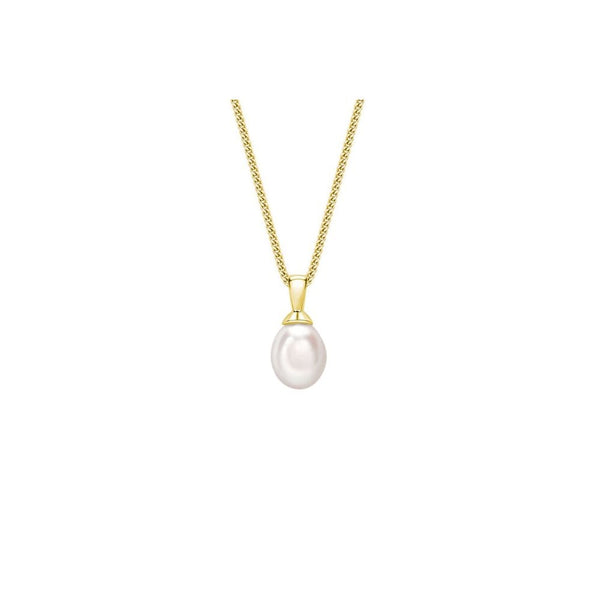 18ct yellow gold 10mm x 8mm freshwater pearl pendant