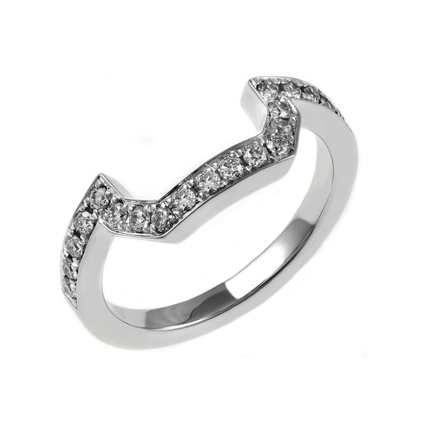 Platinum 0.32ct diamond set shaped eternity ring