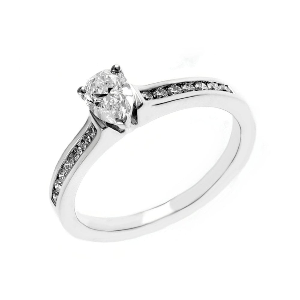 Platinum 0.50ct E VVS2 EGL pear diamond ring