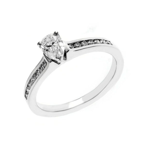 Platinum 0.50ct E VVS2 EGL pear diamond ring