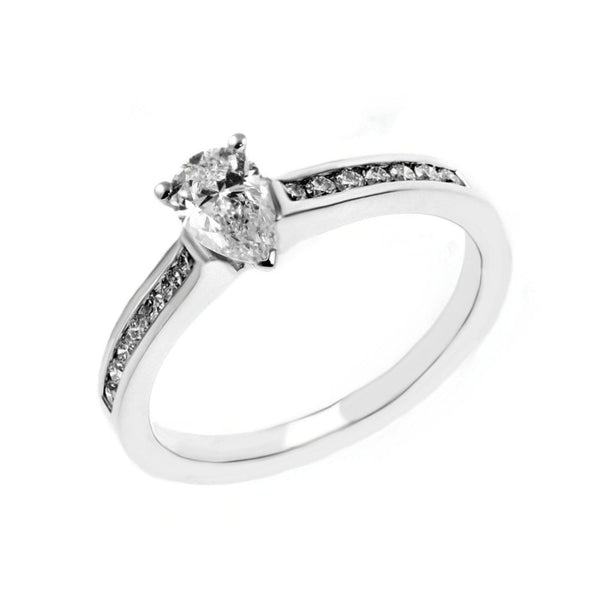 Platinum 0.36ct D VS1 GIA pear diamond ring