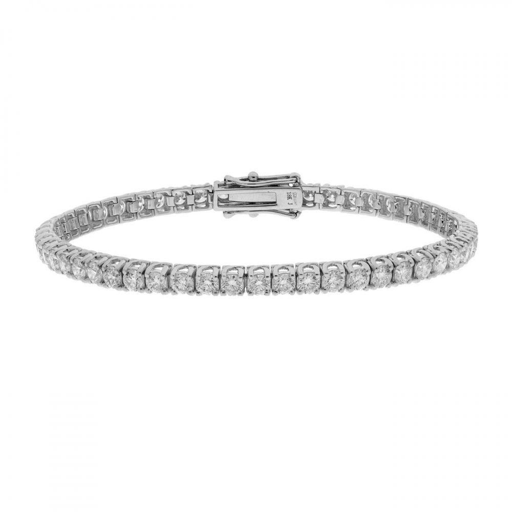 18ct white gold 3.00ct H SI round brilliant cut diamond bracelet