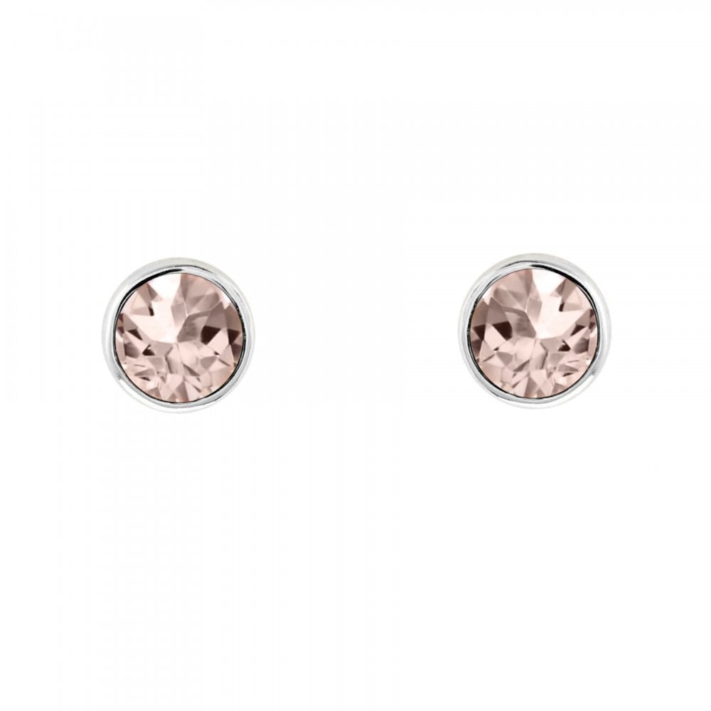 Platinum 5mm x 5mm morganite stud earrings