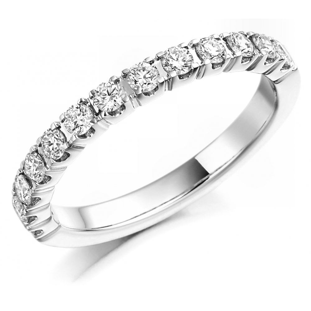 Platinum 0.50ct round brilliant cut diamond half eternity ring