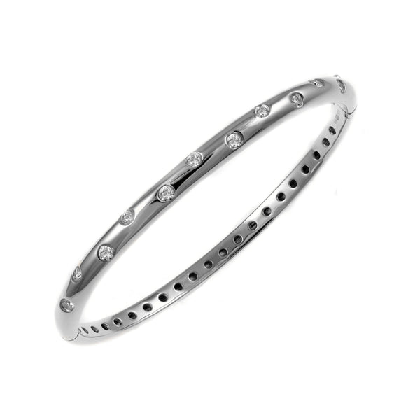 18ct white gold 0.53ct round brilliant cut diamond set bangle