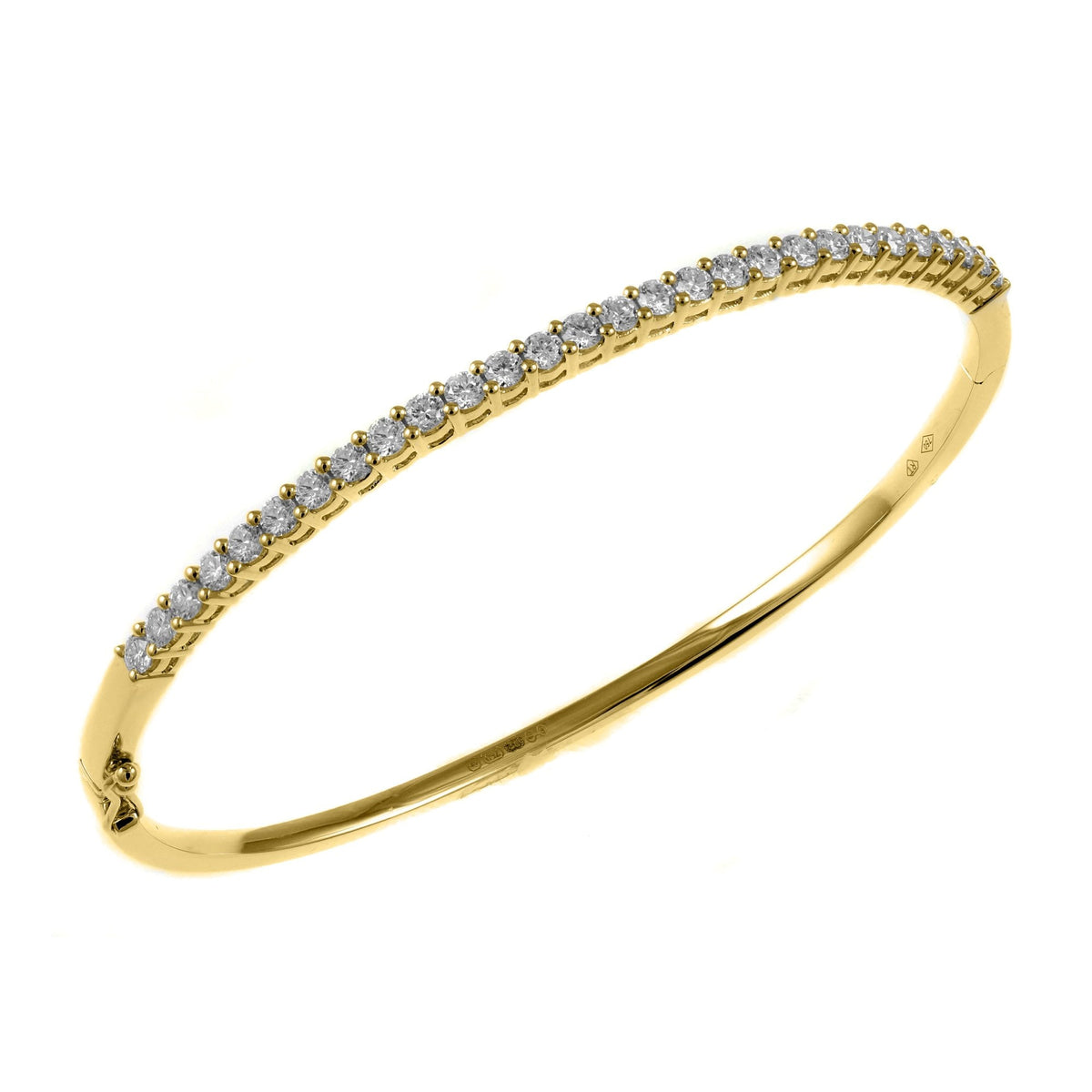 18ct yellow gold 1.25ct round brilliant cut diamond bangle