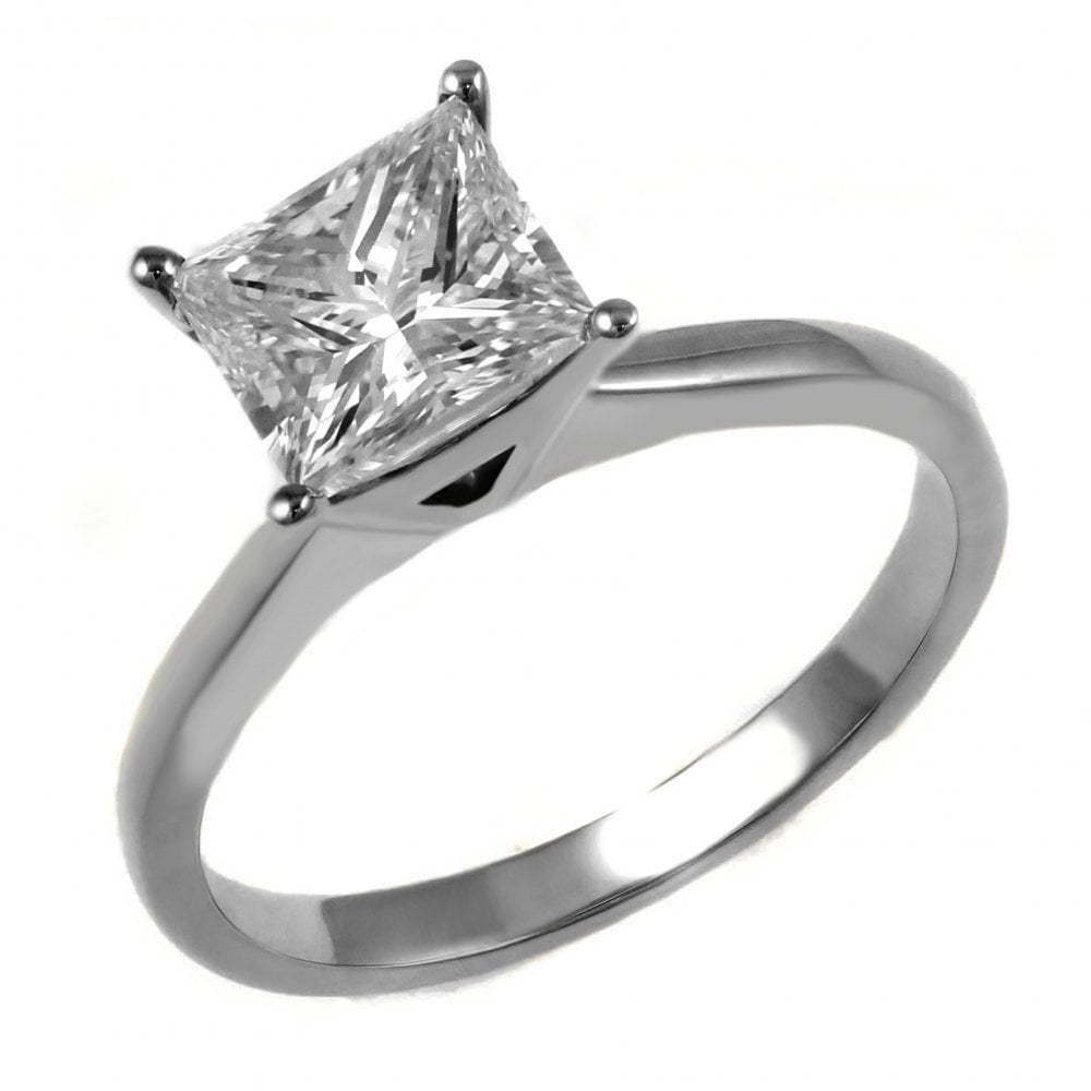 Platinum 1.71ct E SI1 EGL princess cut diamond ring