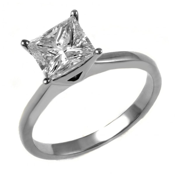 Platinum 1.71ct E SI1 EGL princess cut diamond ring