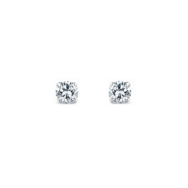Platinum 0.81ct round brilliant cut diamond stud earrings