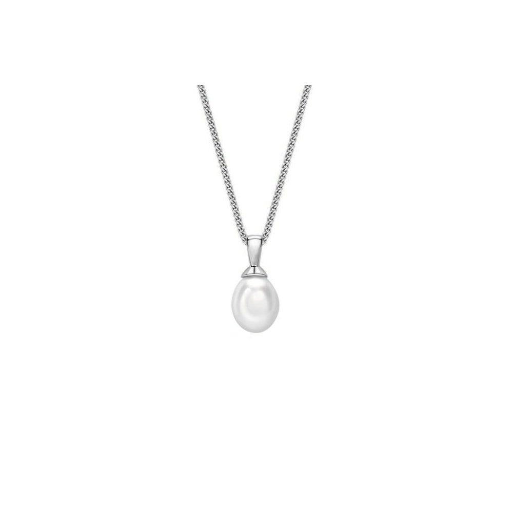 18ct white gold 10mm x 8mm freshwater pearl pendant