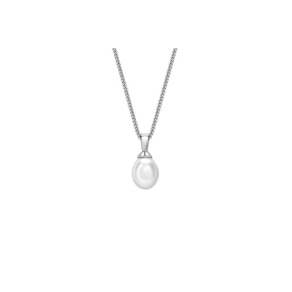 18ct white gold 10mm x 8mm freshwater pearl pendant
