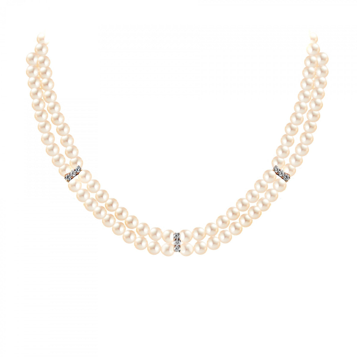 18ct rose gold 6.0mm x 6.5mm Akoya pearl 0.90ct diamond necklace