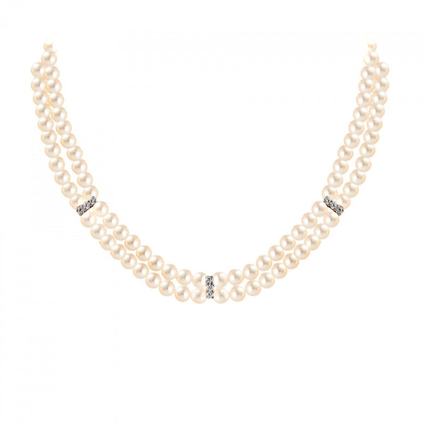 18ct rose gold 6.0mm x 6.5mm Akoya pearl 0.90ct diamond necklace