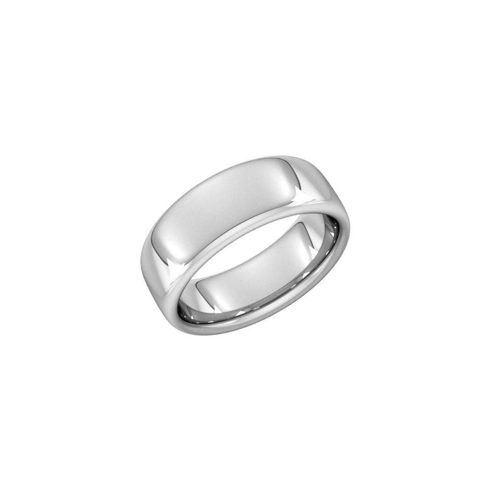 Platinum 8.0mm medium weight court wedding ring