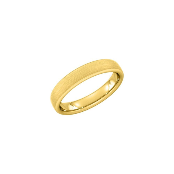 18ct yellow gold 4.0mm satin medium weight court wedding ring.