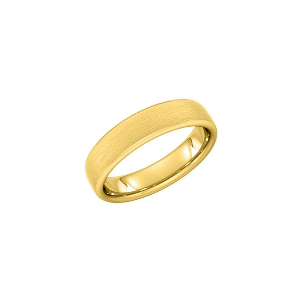 18ct yellow gold 5.0mm satin medium weight court wedding ring