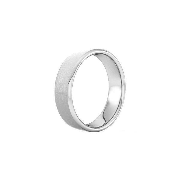 Platinum 6.0mm satin flat heavy satin court wedding ring