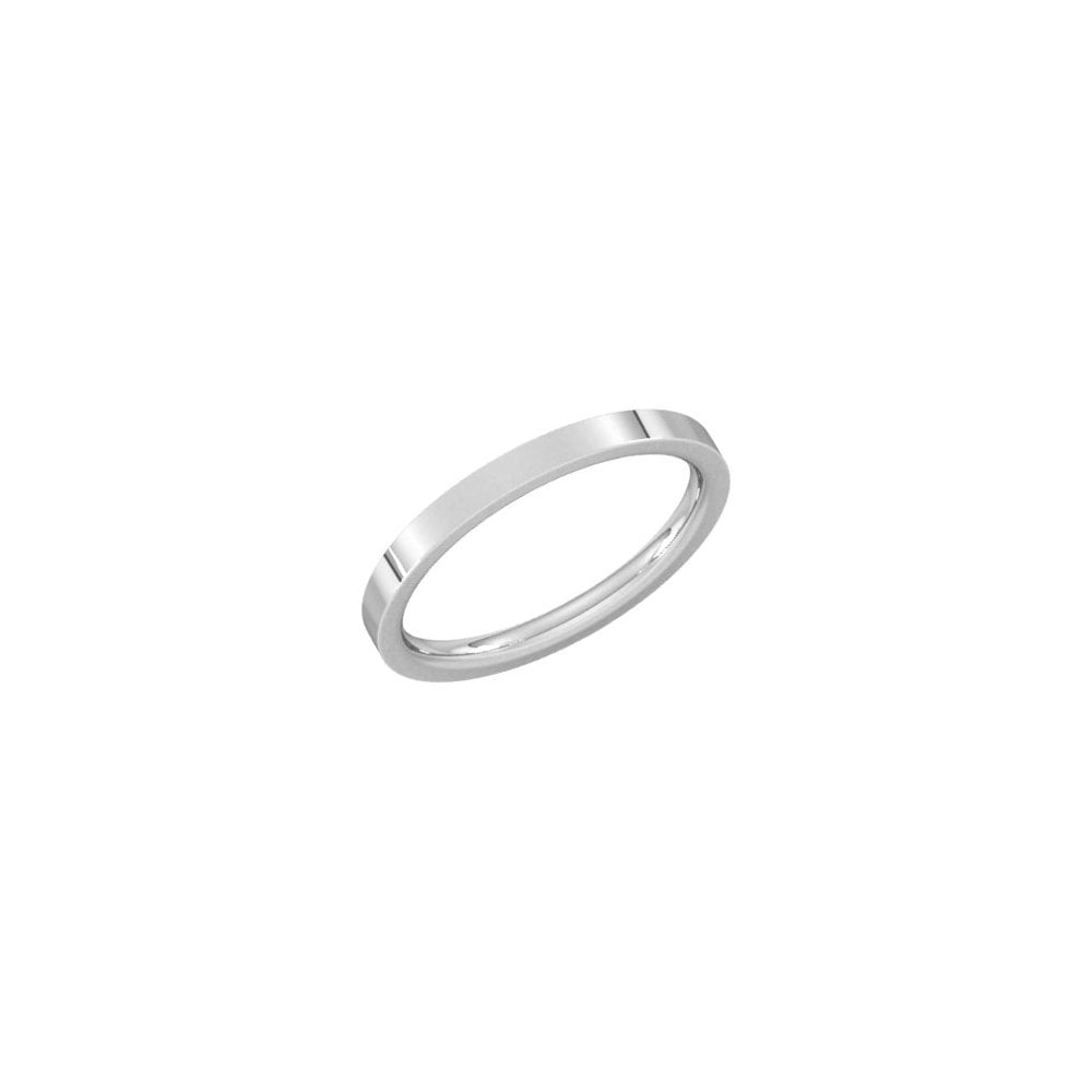 Platinum 2.0mm flat heavy weight court wedding ring